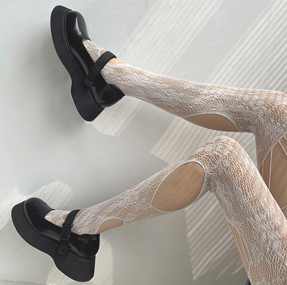 Charlotte Cut-out Lace Tights